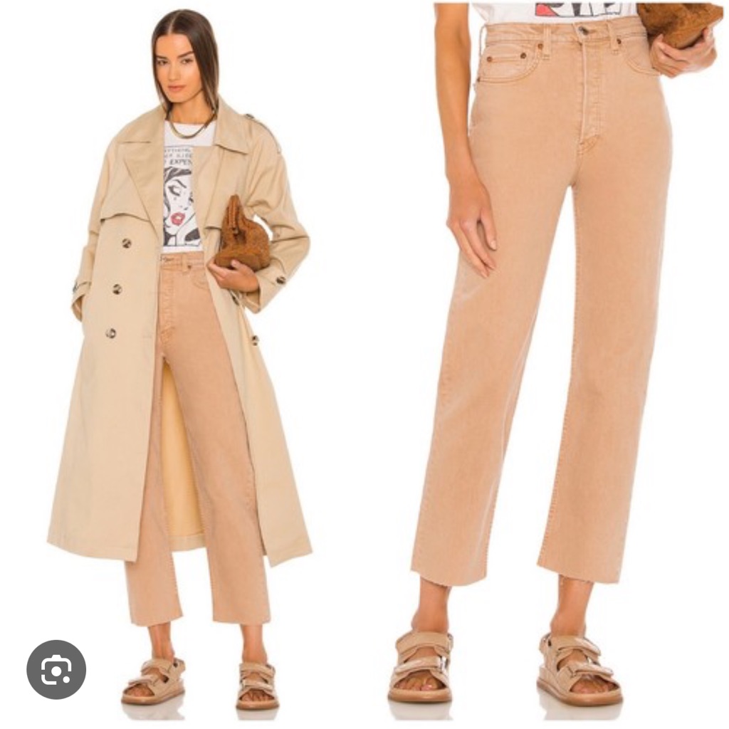 Re/Done Cropped Tan Pants